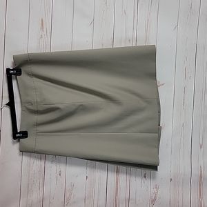 AKRIS Punto Tan Pleated Designer Pullon Skirt Careerwear Office Size 12